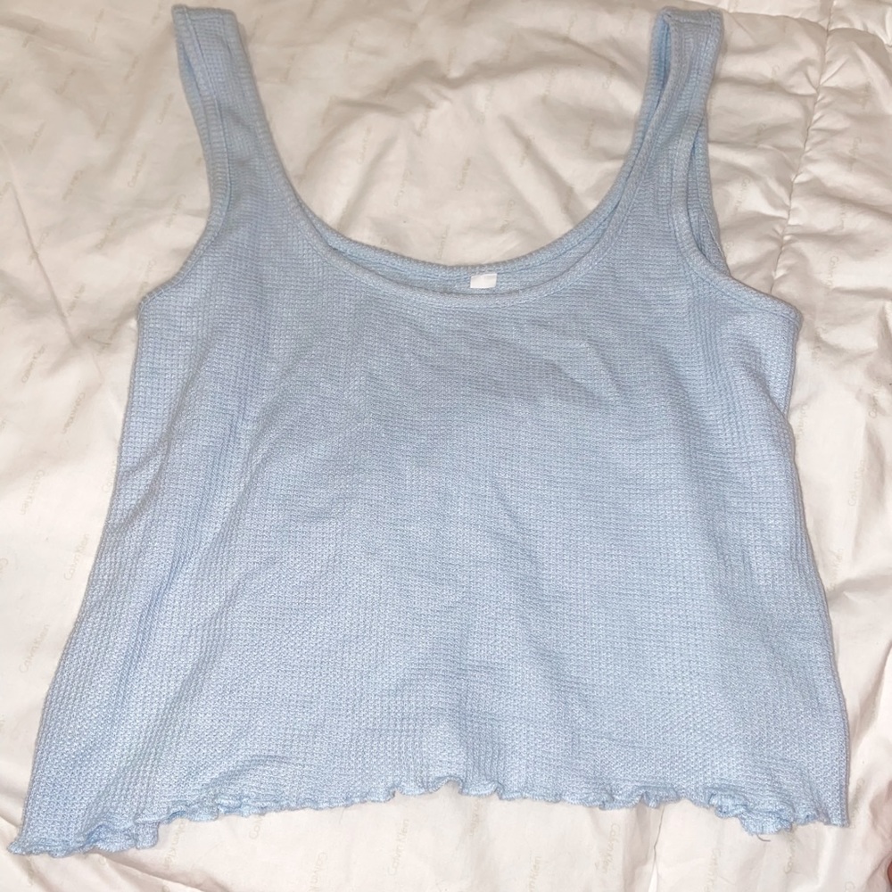 pacsun baby blue cropped top